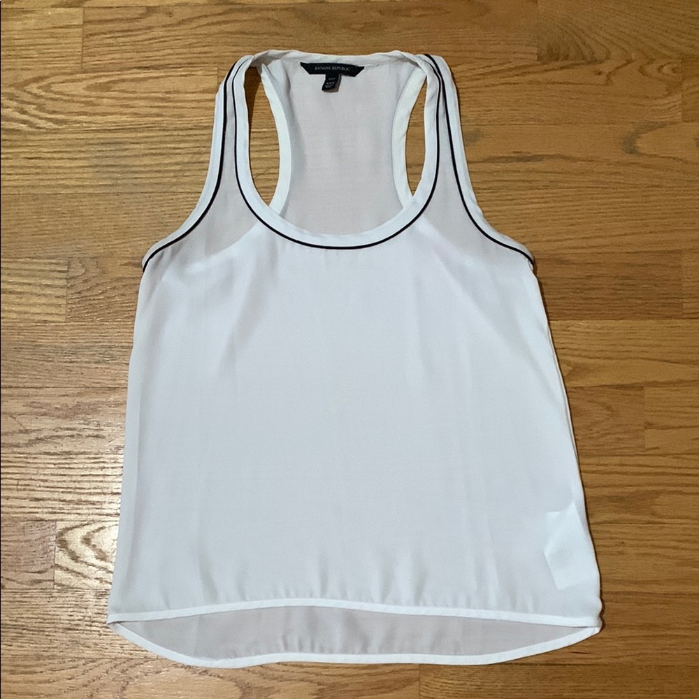 Banana Republic White Sleeveless Tank Top
